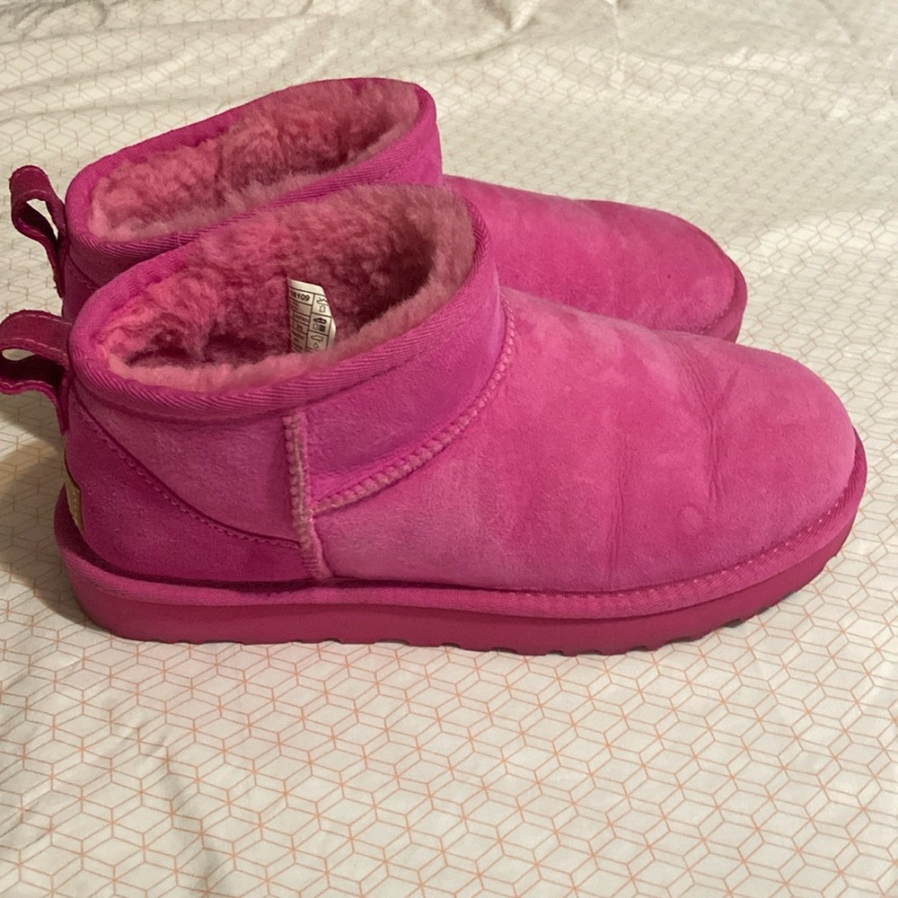 Hot pink Uggs ultra mini boots